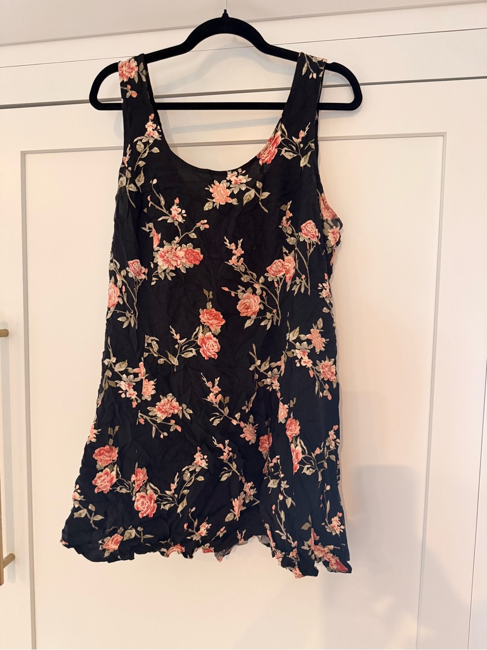 Forever 21+ 2X Black Floral Romper Pink Roses Plus Size Sleeveless